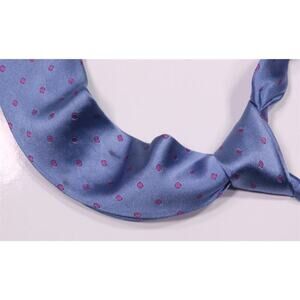 Kamakura Shirts Makers Japan Blue/Pink Polka Dot Silk Handmade Necktie Tie